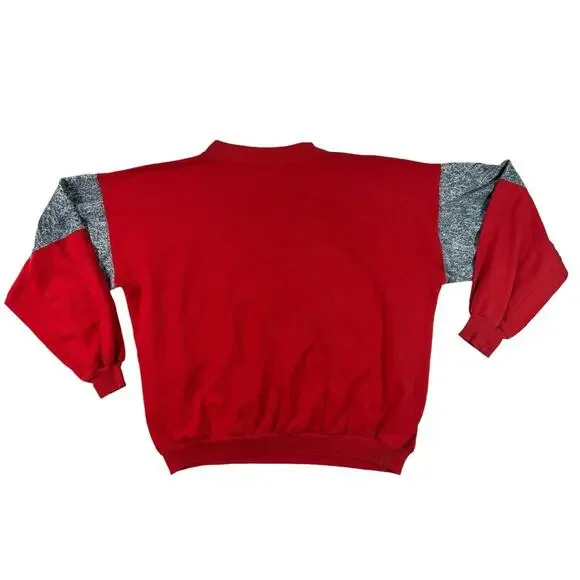 VTG Caribe Sportswear Grand Canyon Graphic Colorblock Sweatshirt Red Gray Sz XL - Picture 5 of 11